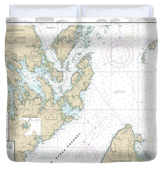 Nautical Chart 13394 Grand Manan Channel Northern Part, North Head Flagg Cove Duvet Cover