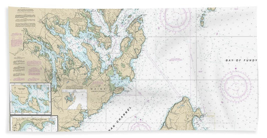 Nautical Chart-13394 Grand Manan Channel Northern Part, North Head-flagg Cove - Bath Towel