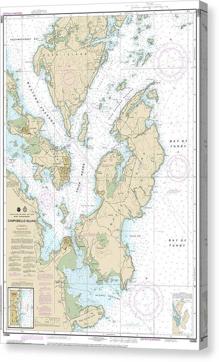 Nautical Chart-13396 Campobello Island, Eastport Harbor Canvas Print