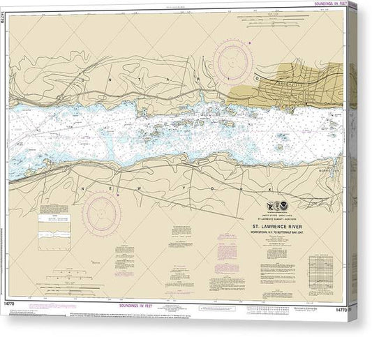 Nautical Chart-14770 Morristown, Ny-Butternut, Ont Canvas Print