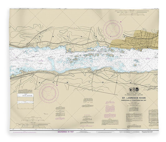 Nautical Chart 14770 Morristown, Ny Butternut, Ont Blanket