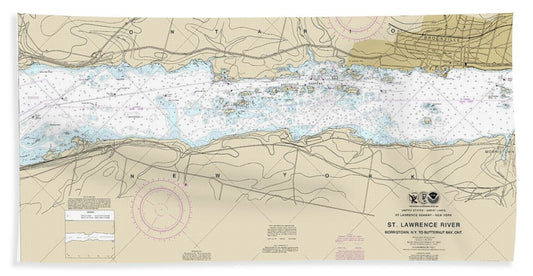 Nautical Chart-14770 Morristown, Ny-butternut, Ont - Bath Towel