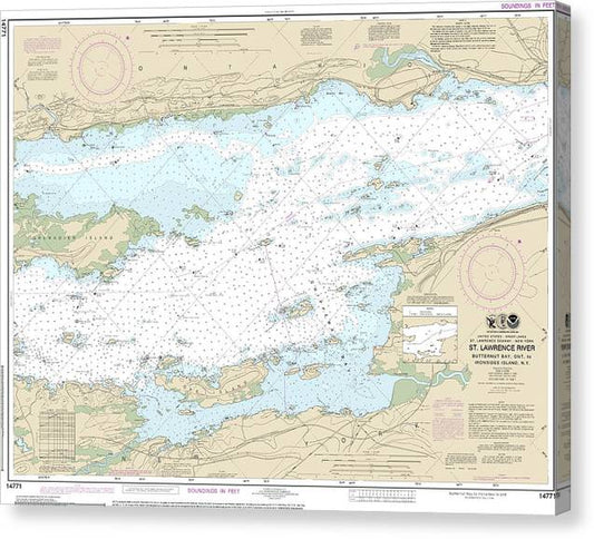 Nautical Chart-14771 Butternut Bay, Ont,-Ironsides L, Ny Canvas Print