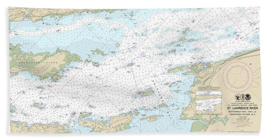 Nautical Chart-14771 Butternut Bay, Ont,-ironsides L, Ny - Bath Towel