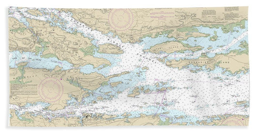 Nautical Chart-14772 Ironsides L, Ny,-bingham L, Ont - Bath Towel