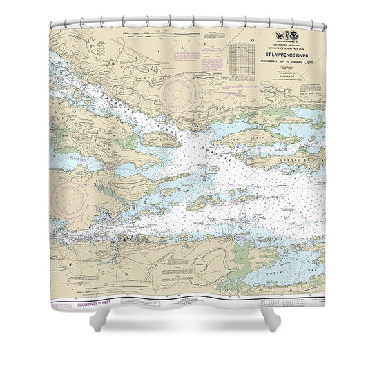 Nautical Chart 14772 Ironsides L, Ny, Bingham L, Ont Shower Curtain