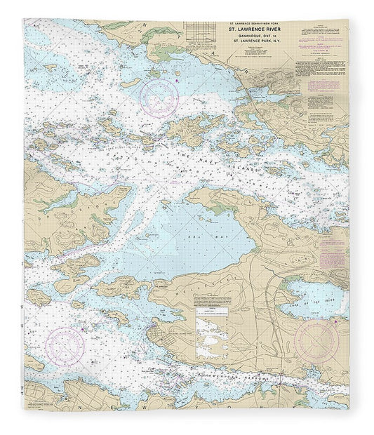Nautical Chart 14773 Gananoque, Ont, St Lawrence Park Ny Blanket