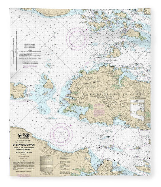 Nautical Chart 14774 Round I, Ny, Gananoque, Ont, Wolfe I, Ont Blanket