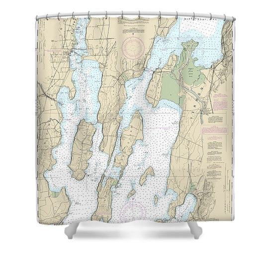 Nautical Chart 14781 Riviere Richelieu South Hero Island Shower Curtain