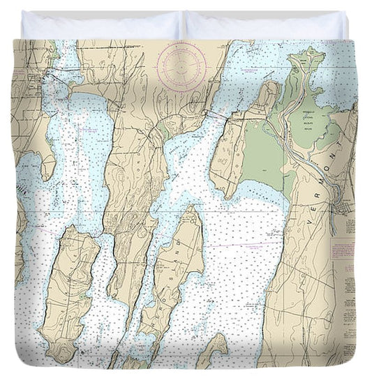 Nautical Chart 14781 Riviere Richelieu South Hero Island Duvet Cover