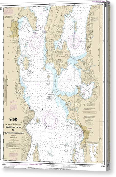 Nautical Chart-14782 Cumberland Head-Four Brothers Islands Canvas Print