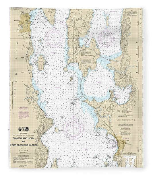 Nautical Chart 14782 Cumberland Head Four Brothers Islands Blanket