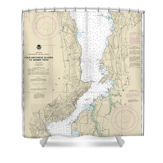 Nautical Chart 14783 Four Brothers Islands Barber Point Shower Curtain