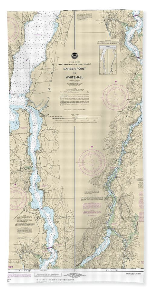 Nautical Chart-14784 Barber Point-whitehall - Beach Towel