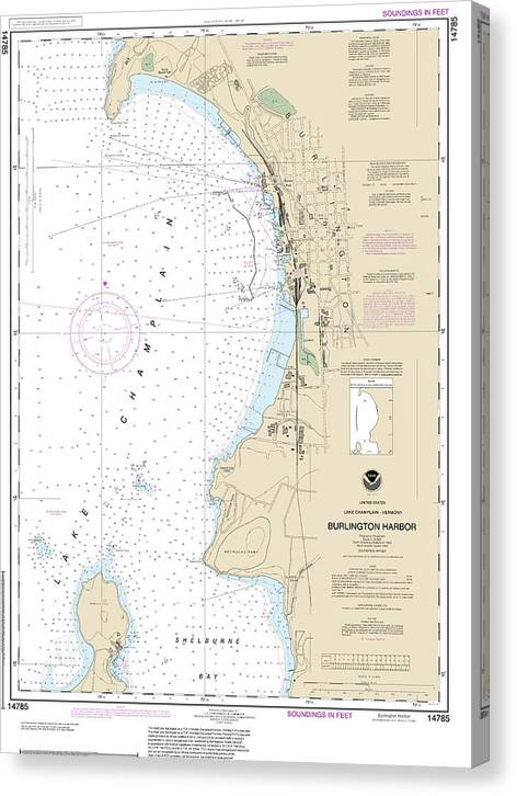 Nautical Chart-14785 Burlington Harbor Canvas Print