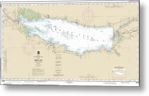 A beuatiful Metal Print of the Nautical Chart-14788 Oneida Lake - Lock 22-Lock 23 - Metal Print by SeaKoast.  100% Guarenteed!