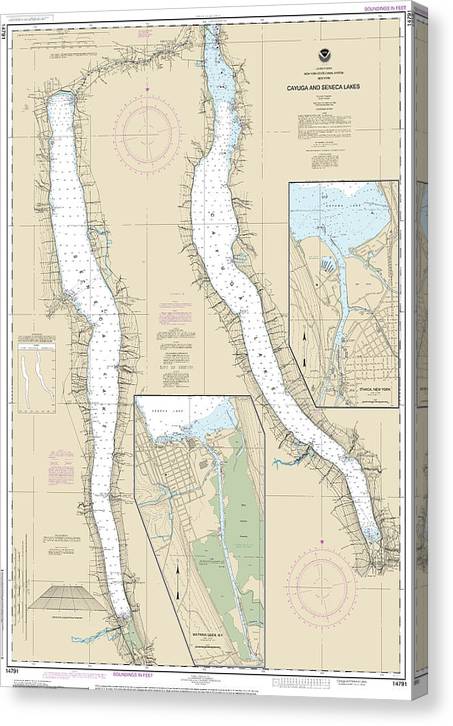 Nautical Chart-14791 Cayuga-Seneca Lakes, Watkins Glen, Ithaca Canvas Print