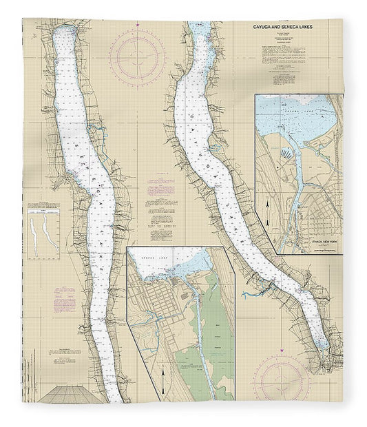 Nautical Chart 14791 Cayuga Seneca Lakes, Watkins Glen, Ithaca Blanket