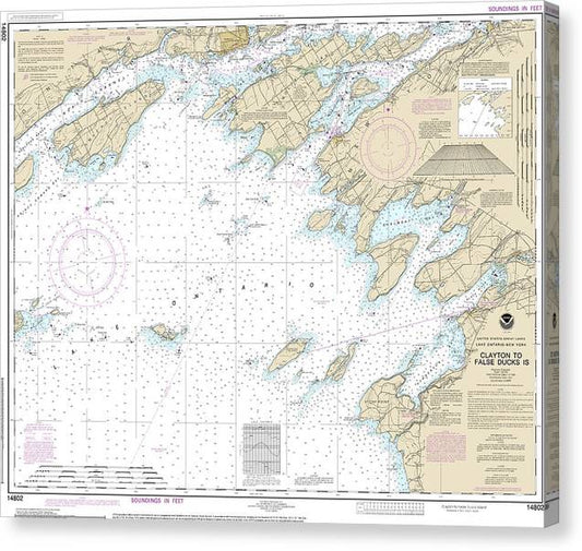 Nautical Chart-14802 Clayton-False Ducks Ls Canvas Print