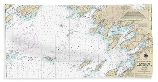 Nautical Chart-14802 Clayton-false Ducks Ls - Bath Towel