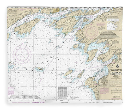 Nautical Chart 14802 Clayton False Ducks Ls Blanket