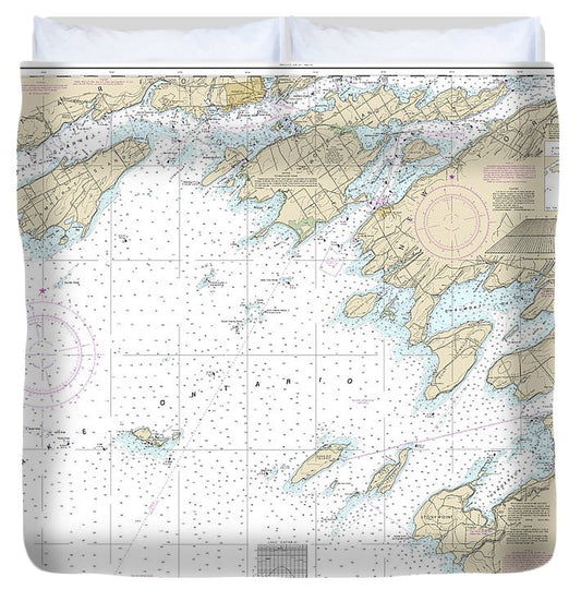 Nautical Chart 14802 Clayton False Ducks Ls Duvet Cover