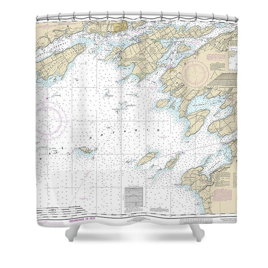 Nautical Chart 14802 Clayton False Ducks Ls Shower Curtain