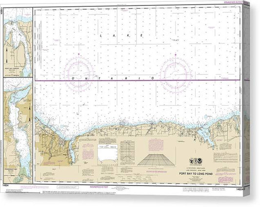 Nautical Chart-14804 Port Bay-Long Pond, Port Bay Harbor, Irondequoit Bay Canvas Print