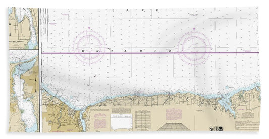 Nautical Chart-14804 Port Bay-long Pond, Port Bay Harbor, Irondequoit Bay - Bath Towel