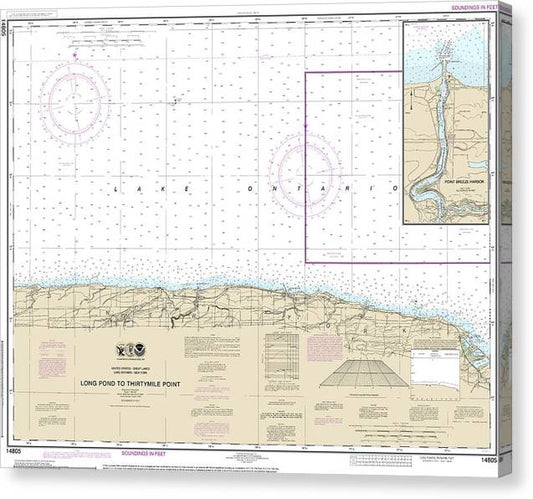 Nautical Chart-14805 Long Pond-Thirtymile Point, Point Breeze Harbor Canvas Print