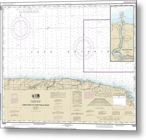 A beuatiful Metal Print of the Nautical Chart-14805 Long Pond-Thirtymile Point, Point Breeze Harbor - Metal Print by SeaKoast.  100% Guarenteed!