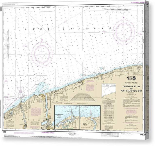 Nautical Chart-14806 Thirtymile Point, Ny,-Port Dalhousie, Ont Canvas Print