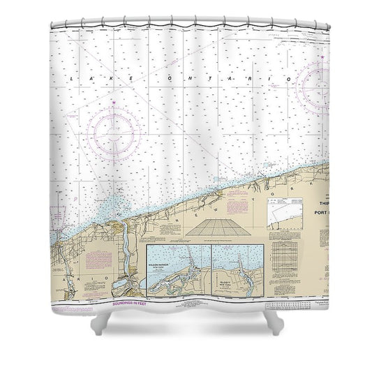 Nautical Chart 14806 Thirtymile Point, Ny, Port Dalhousie, Ont Shower Curtain