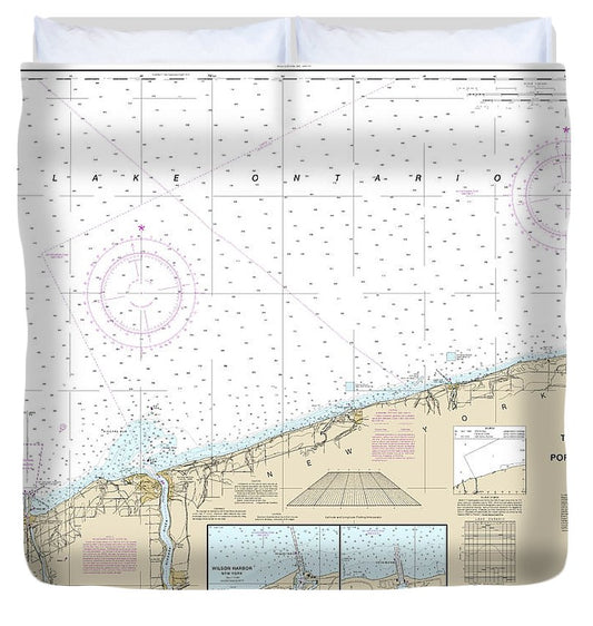 Nautical Chart 14806 Thirtymile Point, Ny, Port Dalhousie, Ont Duvet Cover
