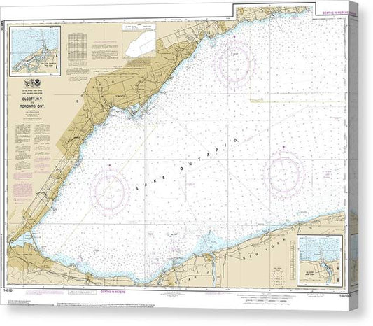 Nautical Chart-14810 Olcott Harbor-Toronto, Olcott-Wilson Harbors Canvas Print