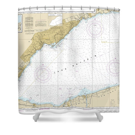 Nautical Chart 14810 Olcott Harbor Toronto, Olcott Wilson Harbors Shower Curtain