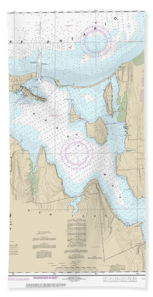 Nautical Chart-14814 Sodus Bay - Beach Towel