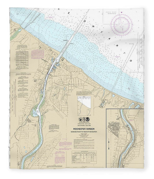 Nautical Chart 14815 Rochester Harbor, Including Genessee River Head Navigation Blanket
