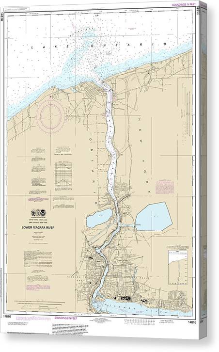 Nautical Chart-14816 Lower Niagara River Canvas Print
