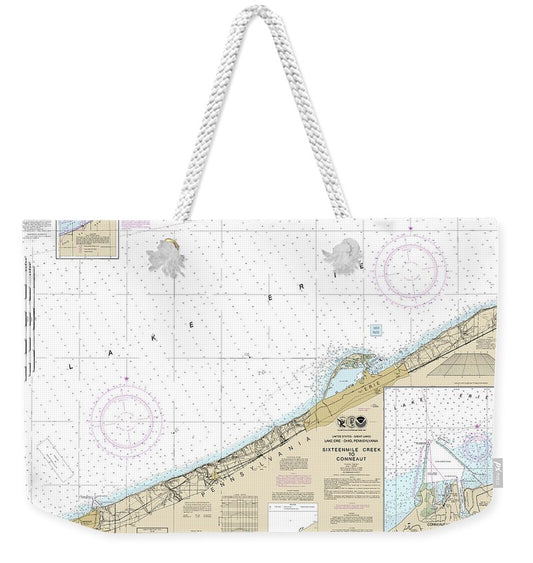 Nautical Chart-14824 Sixteenmile Creek-conneaut, Conneaut Harbor - Weekender Tote Bag
