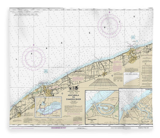 Nautical Chart 14825 Ashtabula Chagrin River, Mentor Harbor, Chagrin River Blanket