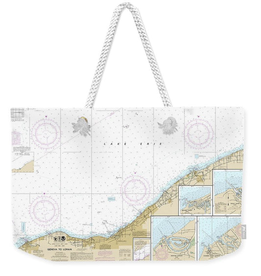 Nautical Chart-14829 Geneva-lorain, Beaver Creek, Rocky River, Mentor Harbor, Chagrin River - Weekender Tote Bag