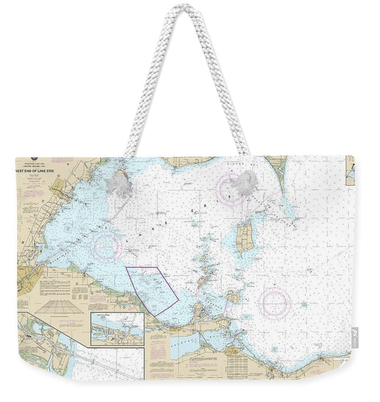 Nautical Chart-14830 West End-lake Erie, Port Clinton Harbor, Monroe Harbor, Lorain-detriot River, Vermilion - Weekender Tote Bag