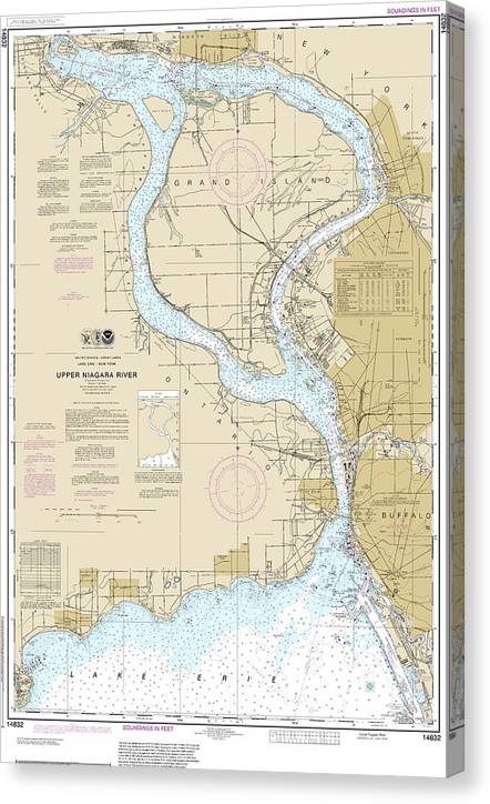 Nautical Chart-14832 Niagara Falls-Buffalo Canvas Print