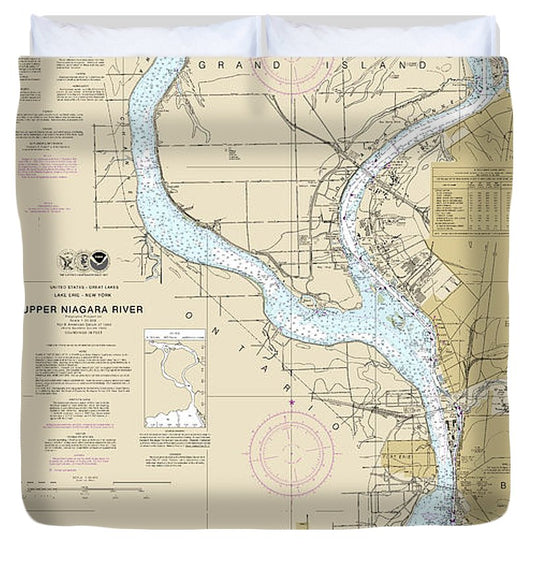 Nautical Chart 14832 Niagara Falls Buffalo Duvet Cover