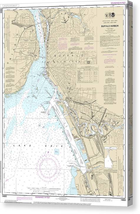 Nautical Chart-14833 Buffalo Harbor Canvas Print