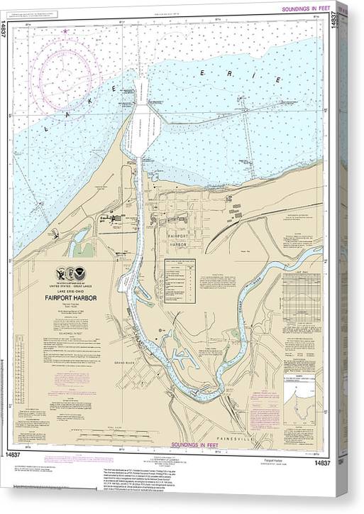 Nautical Chart-14837 Fairport Harbor Canvas Print