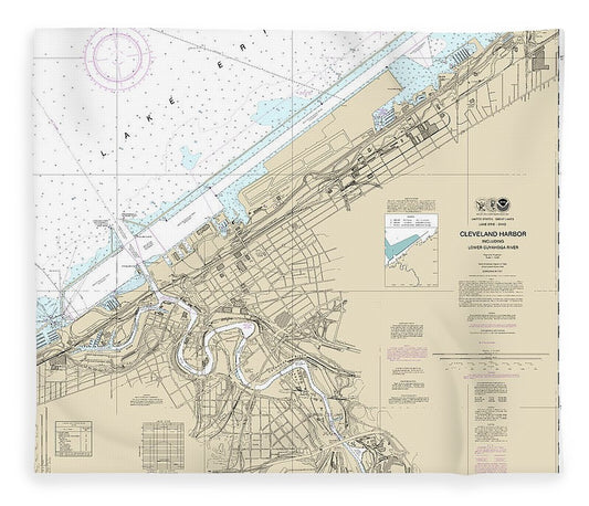 Nautical Chart 14839 Cleveland Harbor, Including Lower Cuyahoga River Blanket