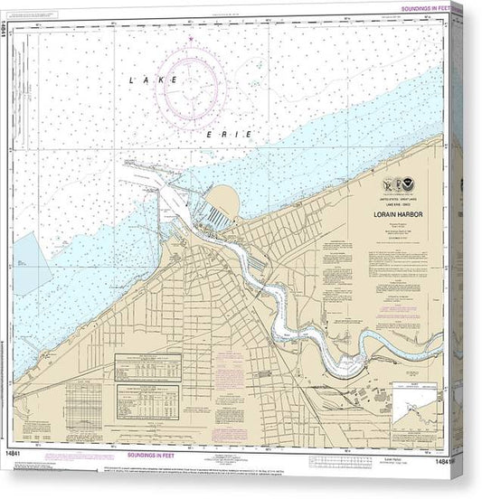 Nautical Chart-14841 Lorain Harbor Canvas Print