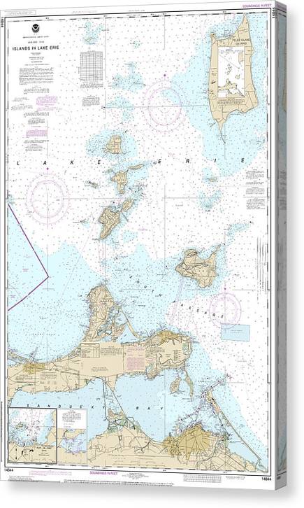 Nautical Chart-14844 Islands In Lake Erie, Put-In-Bay Canvas Print